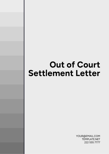 Free Out of court settlement letter Template to Edit Online