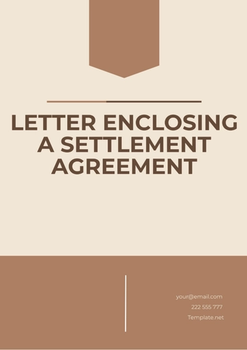 Free Letter Enclosing a Settlement Agreement Template to Edit Online