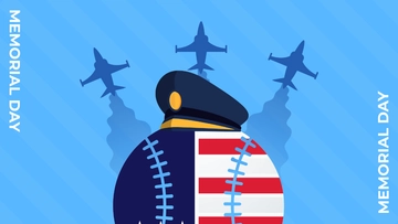 Free Memorial Day Baseball Background Template to Edit Online