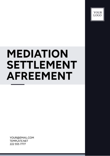 Free Mediation Settlement Agreement Template to Edit Online