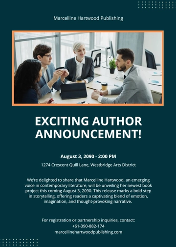 Free Author Announcement Template to Edit Online