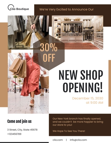 Free Boutique Announcement Template to Edit Online