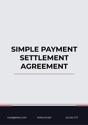 Free Simple Payment Settlement Agreement Template to Edit Online