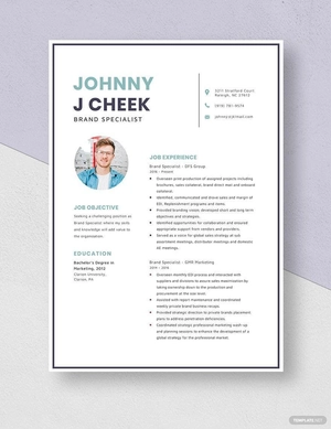 Brand Specialist Resume