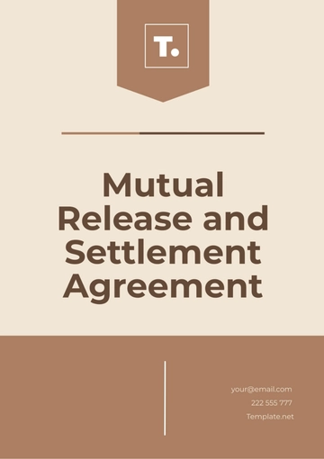 Free Mutual Release and Settlement Agreement Template to Edit Online