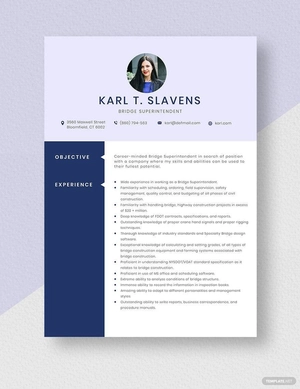 Bridge Superintendent Resume