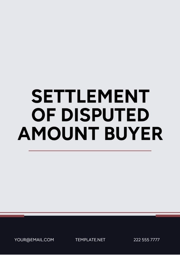 Free Settlement of Disputed Amount Buyer Template to Edit Online