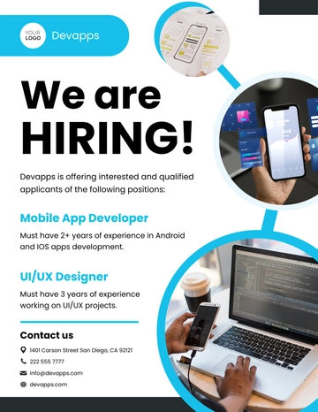 Free Web and Mobile Development Services Announcement Template to Edit Online