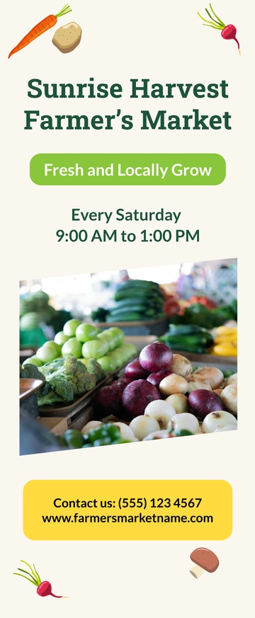 Free Farmers Market Retractable Banner Template to Edit Online