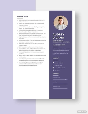 Performance Management Manager Resume
