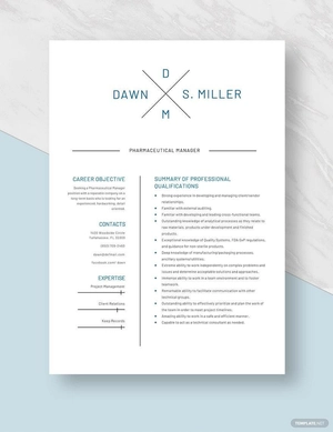 Pharmaceutical Manager Resume