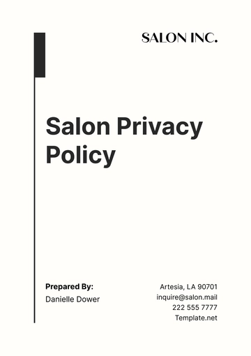 Free Salon Privacy Policy Template to Edit Online