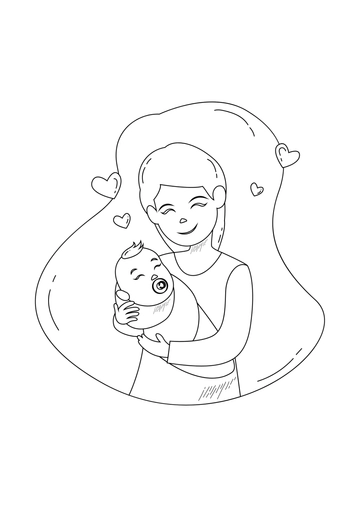 Free Mother's Day Pencil Drawing Template to Edit Online