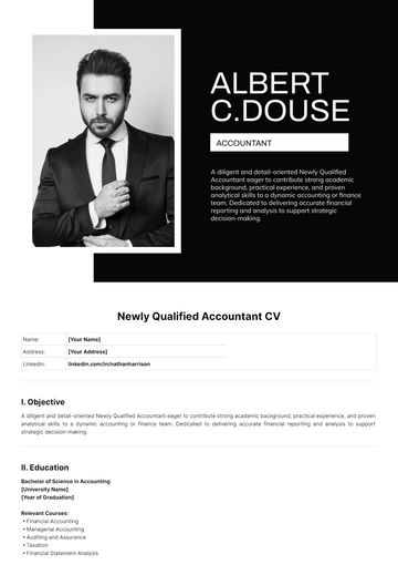 Free Newly Qualified Accountant CV Template to Edit Online