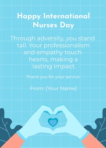 Free International Nurses Day Greeting Card Template to Edit Online