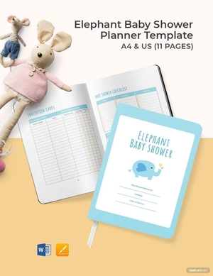 Elephant Baby Shower Planner Template