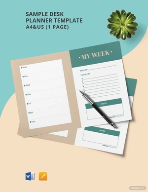 Sample Desk Planner Template