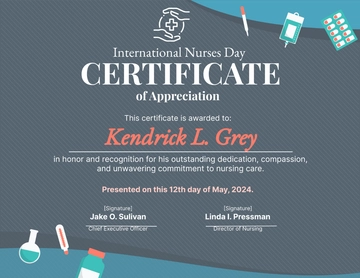 Free International Nurses Day Certificate Template to Edit Online