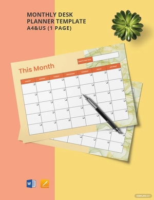 Monthly Desk Planner Template