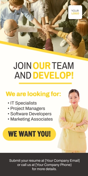 Free Recruitment Roll Up Banner Template to Edit Online
