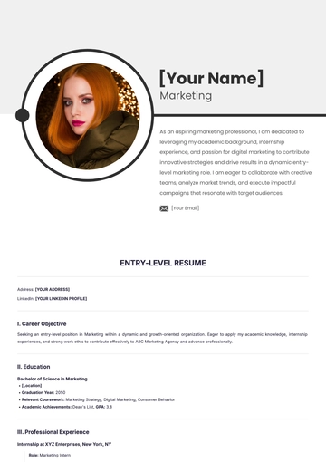 Free Entry Level Resume Template to Edit Online