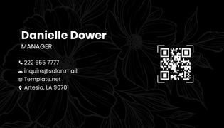 Free Salon Manager Business Card Template to Edit Online