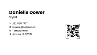 Free Salon Stylist Business Card Template to Edit Online