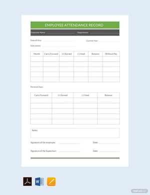 Employee Attendance Record Template