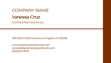 Free Salon Nail Technician Business Card Template to Edit Online