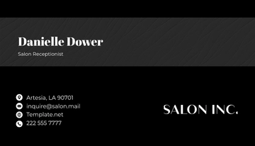 Free Salon Receptionist Business Card Template to Edit Online