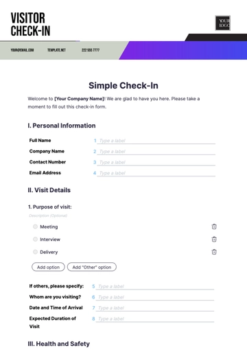 Free Simple Check-In Template to Edit Online