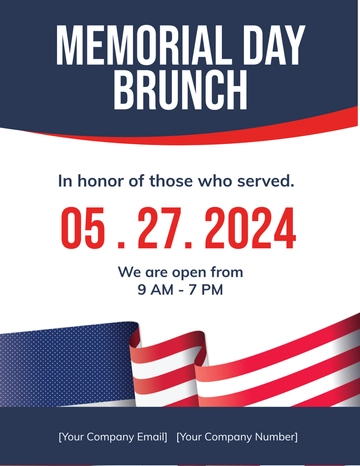 Free Memorial Day Brunch Flyer Template to Edit Online