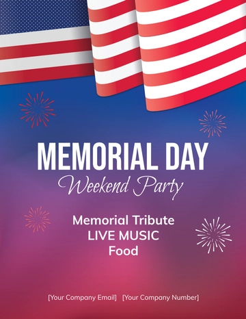 Free Memorial Day Weekend Party Flyer Template to Edit Online
