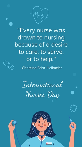 Free International Nurses Day Inspirational Quote Template to Edit Online