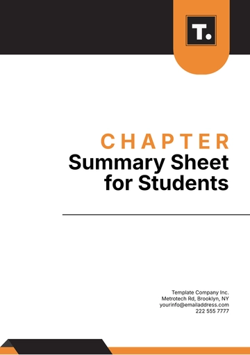 Free Chapter Summary Sheet for Students Template to Edit Online