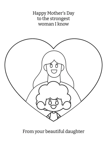 Free Mother's Day Card Drawing Template to Edit Online
