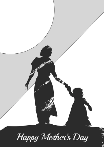 Free Mother's Day Oil Pastel Drawing Template to Edit Online