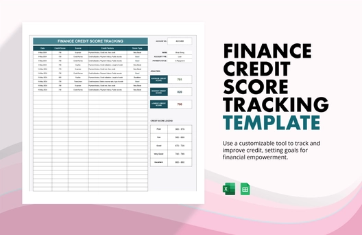Finance Credit Score Tracking Template