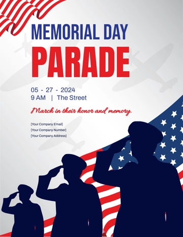 Free Memorial Day Parade Flyer Template to Edit Online