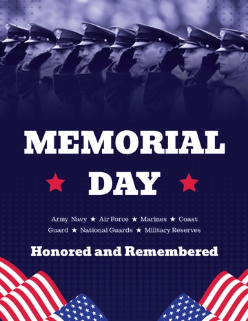 Free Blue Memorial Day Flyer Template to Edit Online