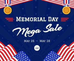 Free Memorial Day Sale Banner Template to Edit Online