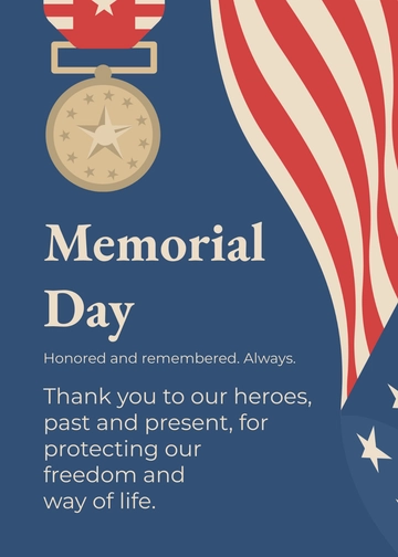 Free Memorial Day Thank You Card Template to Edit Online