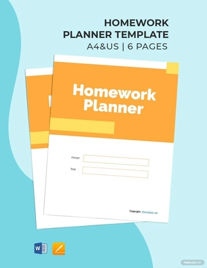 Printable Homework Planner Template