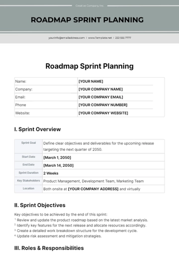 Free Roadmap Sprint Planning Template to Edit Online Free Roadmap Sprint Planning Template to Edit Online