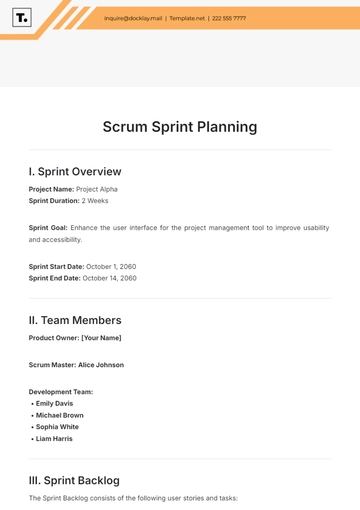 Free Scrum Sprint Planning Template to Edit Online