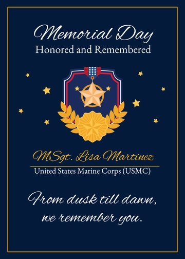 Free Memorial Day Remembrance Card Template to Edit Online