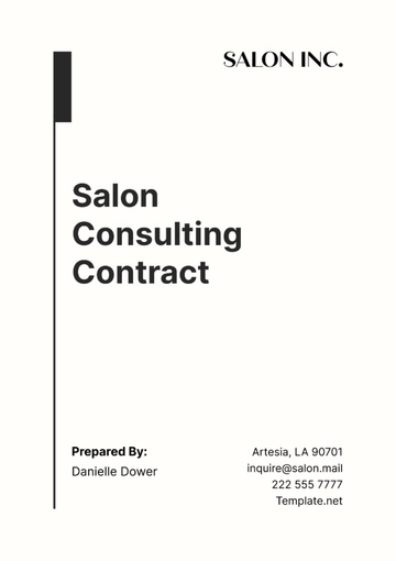 Free Salon Consulting Contract Template to Edit Online