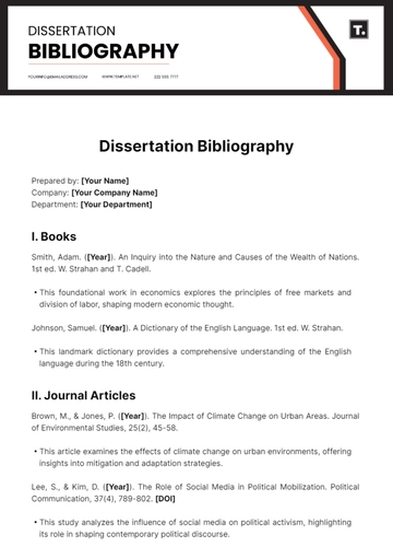 Free Dissertation Bibliography Template to Edit Online