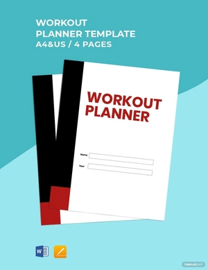 Editable Workout Planner Template