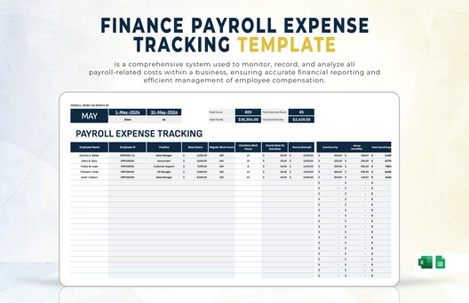 Finance Payroll Expense Tracking Template